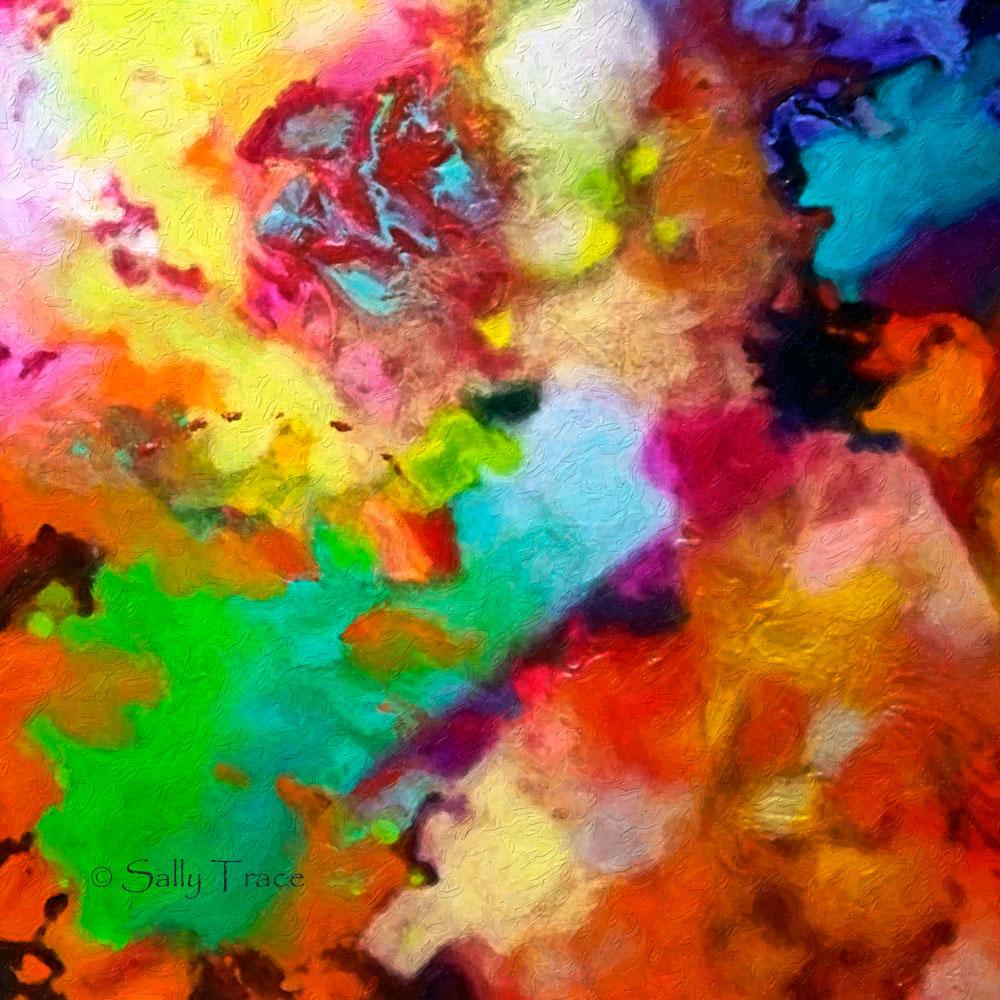 Escape Velocity, canvas prints from the original fluid pour painting by Sally Trace, detail