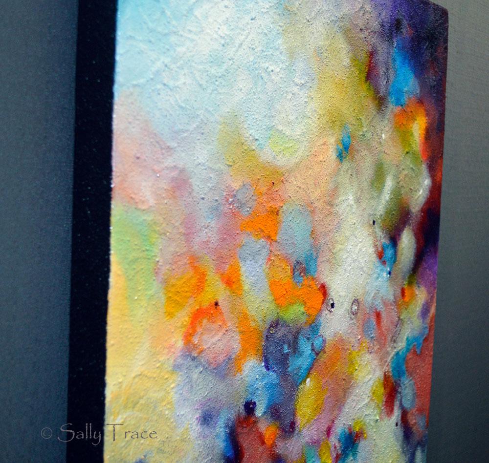 Higher Vibration, original abstract textured painting by Sally Trace