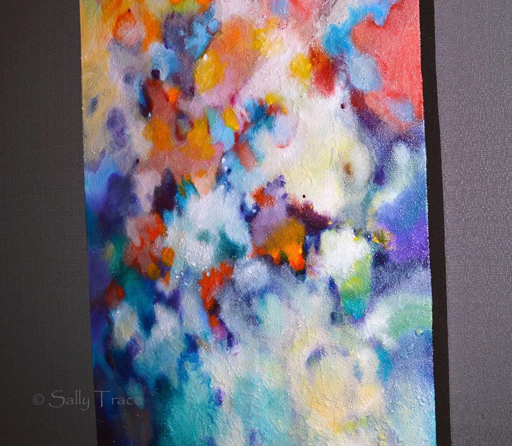 Higher Vibration, original abstract textured painting by Sally Trace