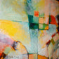 Original textured mixed media painting by Sally Trace, "In and Out", close-up.