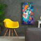 "Lifting Clouds" original fine art abstract textured painting for sale by Sally Trace, room view