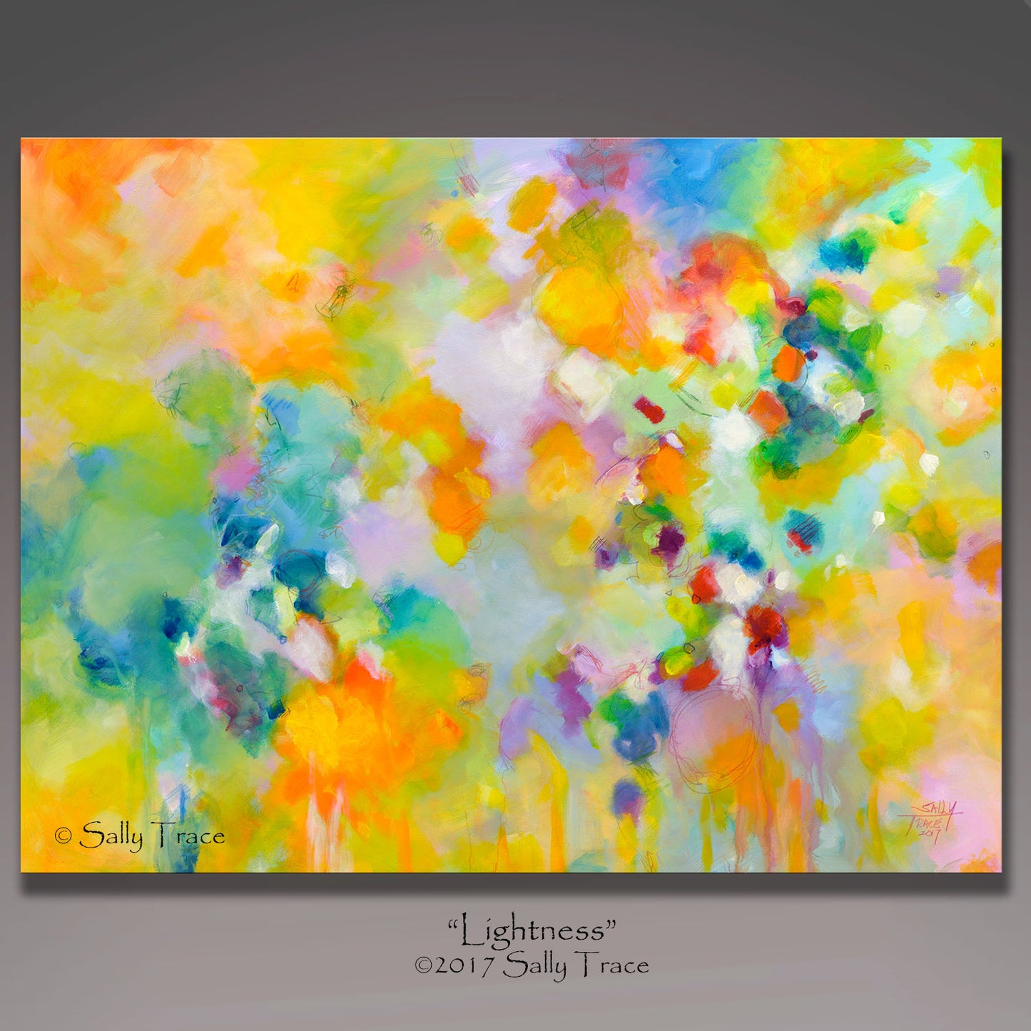 Modern contemporary art for sale by Sally Trace, "Lightness" giclee print on canvas