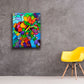 Modern abstract art for sale by Sally Trace, "Mosaic Bouquet", 24x30" fine art geometric abstraction original painting.