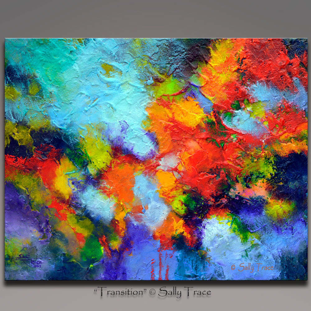Transition, abstract textured impasto painting