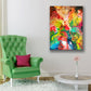 Ancient Wisdom giclee print by Sally Trace, room view, contemporary modern living room wall art