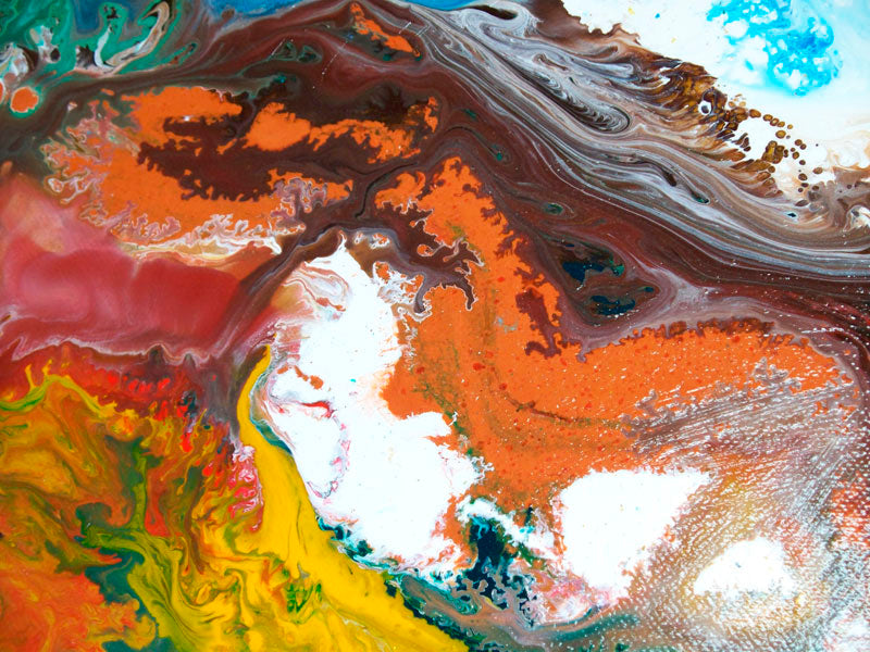 Abstract volcano painting by Sally Trace