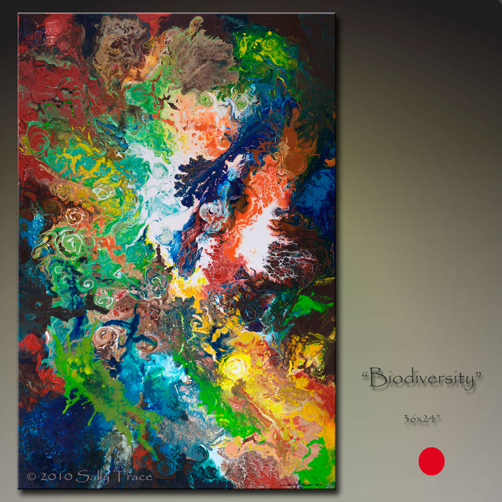 Contemporary modern abstract painting "Biodiversity:, earth art, by Sally Trace