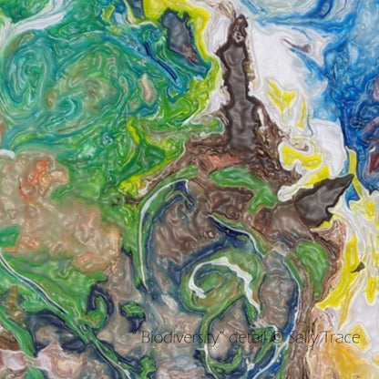 Fluid abstract art for slae by Sally Trace, "Biodiversity", detail