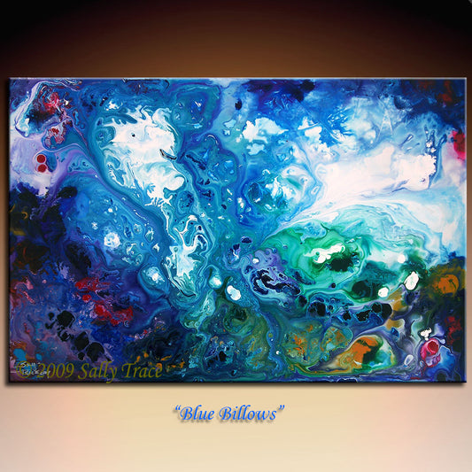 Blue Billows abstract art by Sally Trace