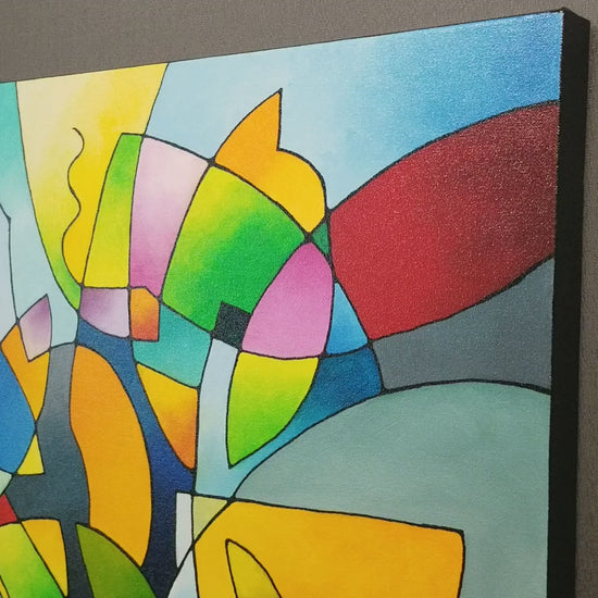 "Information Paradox" original acrylic on canvas painting by Sally Trace.