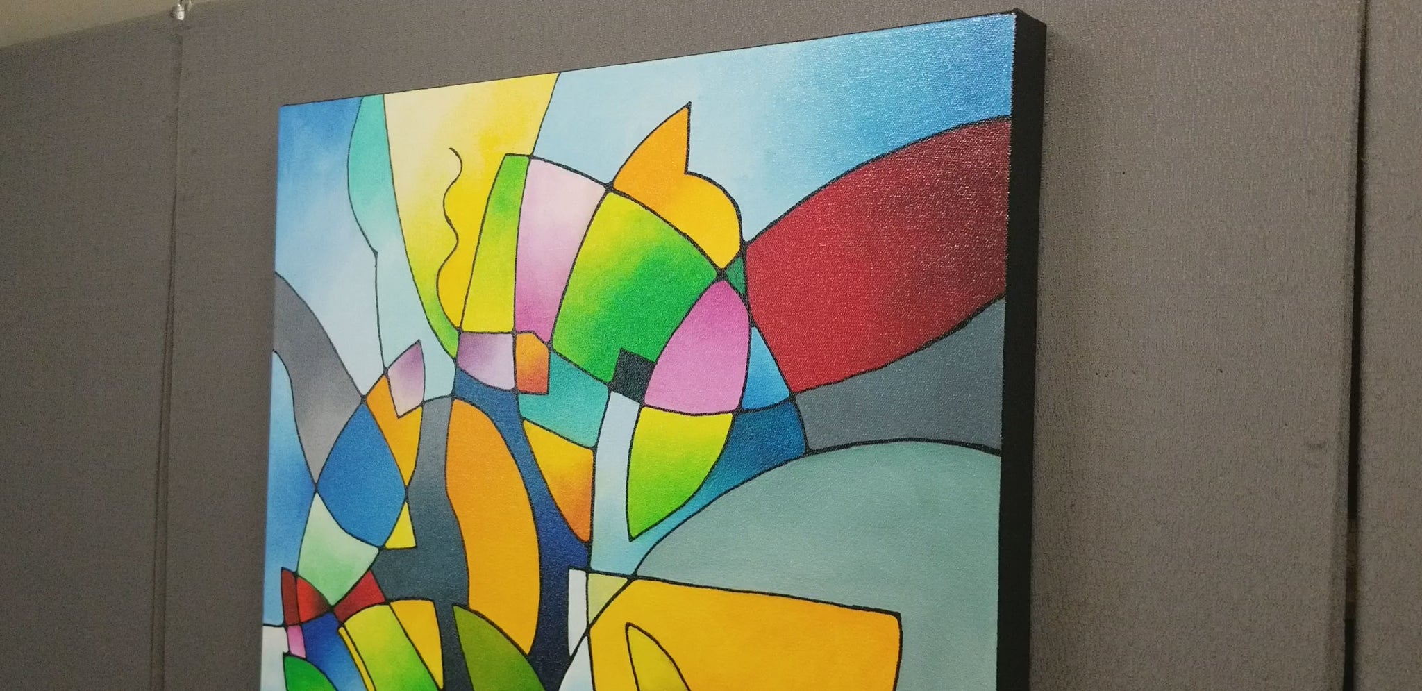 "Information Paradox" original acrylic on canvas painting by Sally Trace.