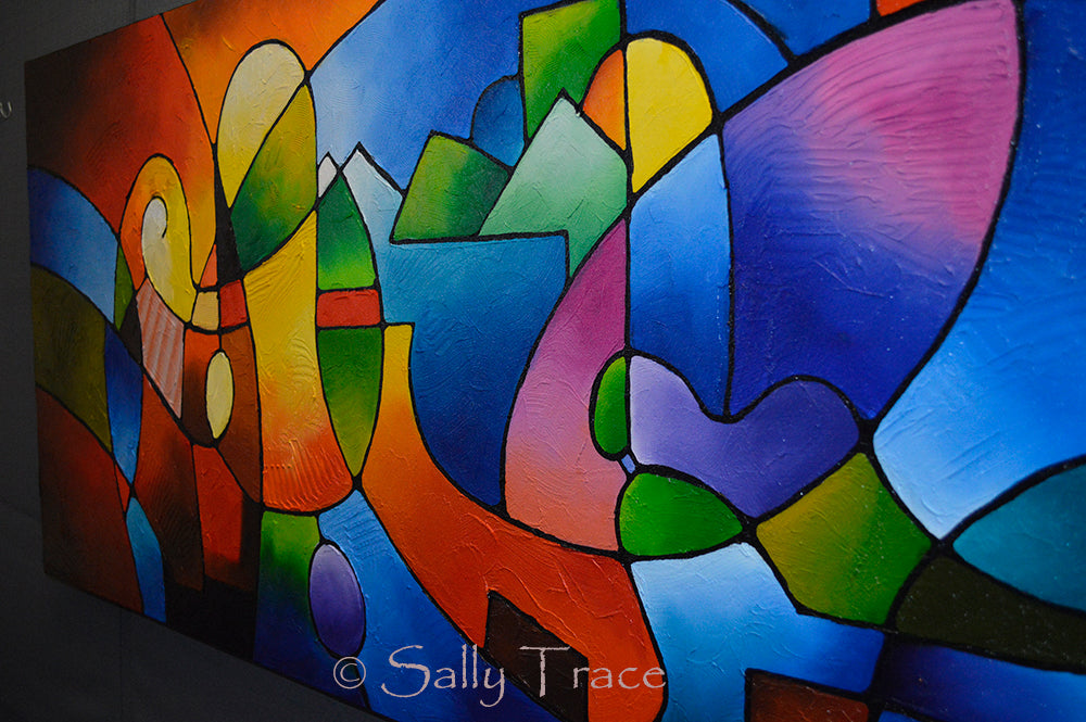 Modern original abstract painting for sale by Sally Trace "Clarity of focus"