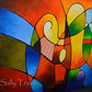 Modern original abstract painting for sale by Sally Trace "Clarity of focus"