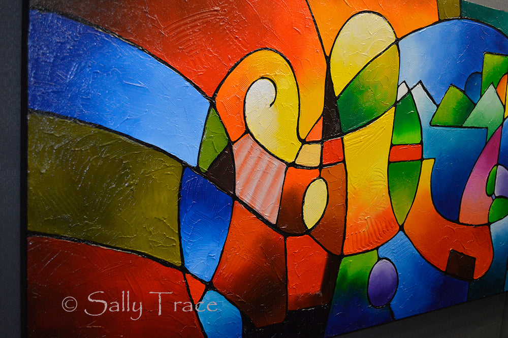Modern original abstract painting for sale by Sally Trace "Clarity of focus"
