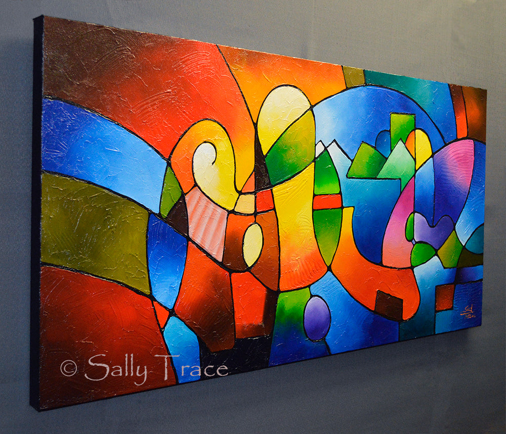 Modern original abstract painting for sale by Sally Trace "Clarity of focus"