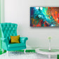 Fluid art modern contemporary canvas prints, "Coastal Migration", fluid art painting print by Sally Tracee