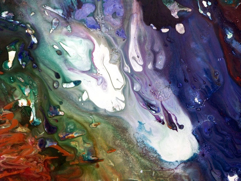 Comet, fluid space art abstract painting by Sally Trace