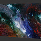 Comet, fluid space art abstract painting by Sally Trace