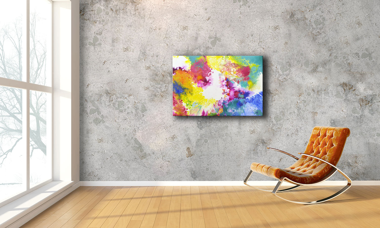 "Take it Away" original abstract fluid painting by Sally Trace