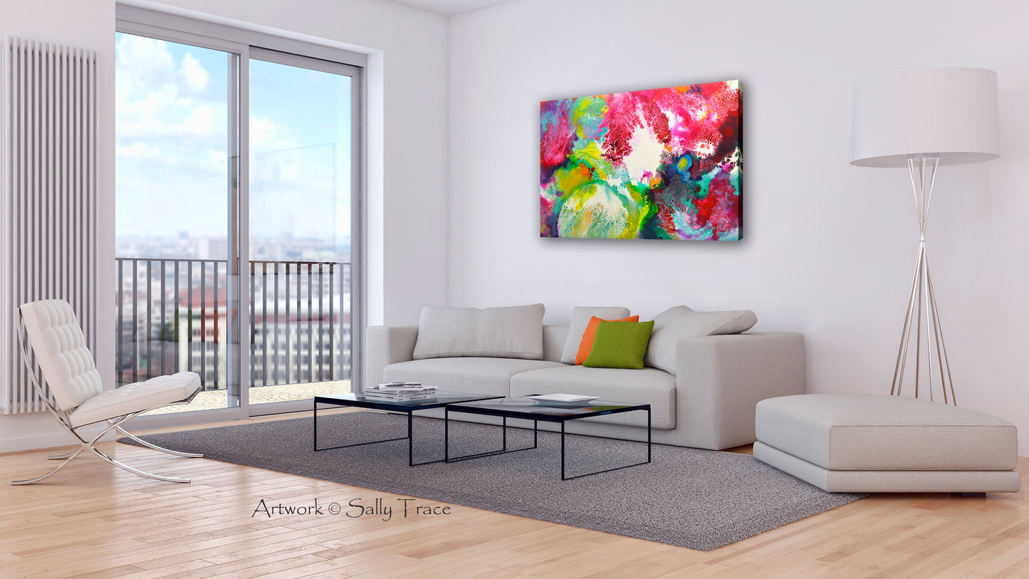 Coming Alive 3, abstract fluid contemporary art prints by Sally Trace
