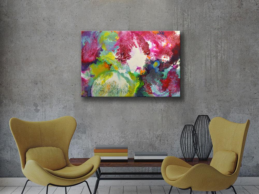 Coming Alive 3, abstract fluid contemporary art prints by Sally Trace