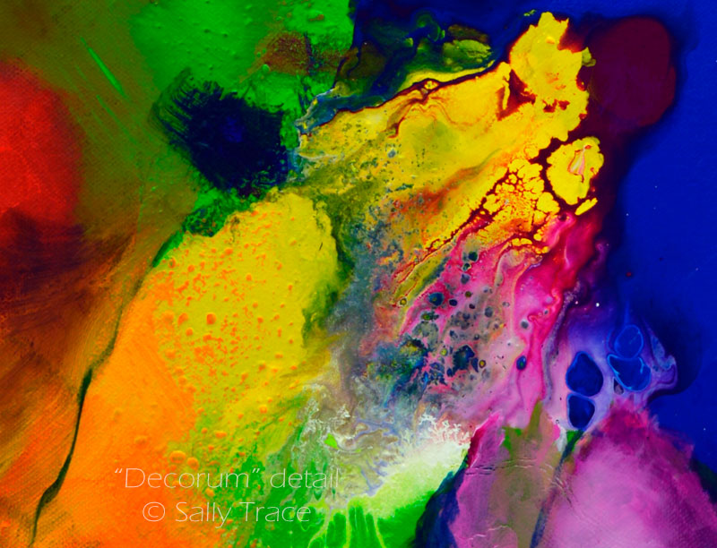 Decorum, canvas prints of the fluid abstract painting by Sally Trace, detail