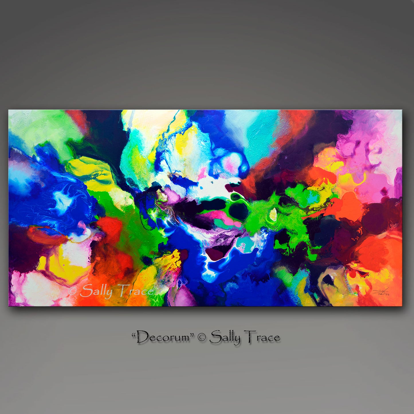 Decorum, canvas prints of the fluid abstract painting by Sally Trace, detail