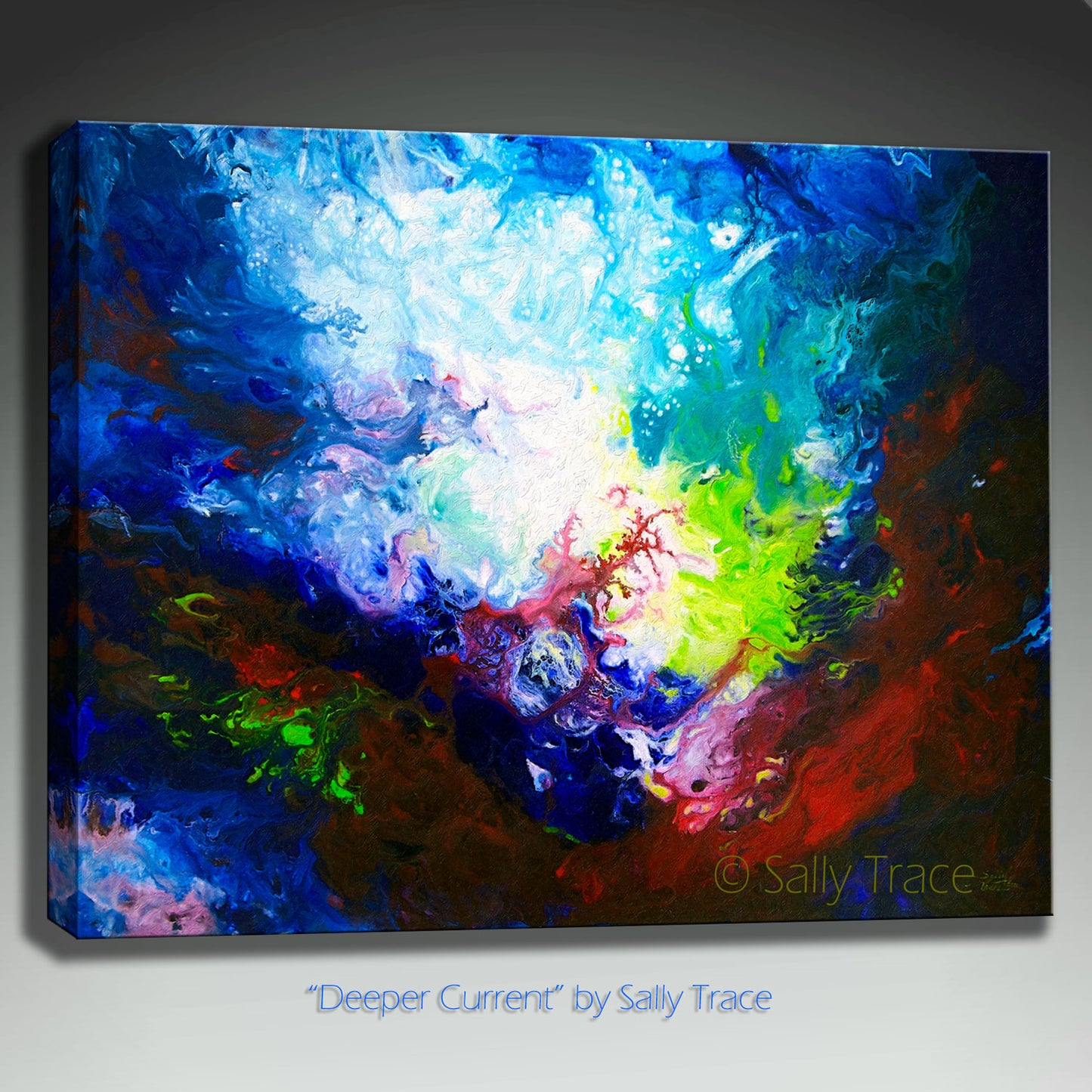 Underwater sea art abstract pitning print on stretched canvas Deeper Current