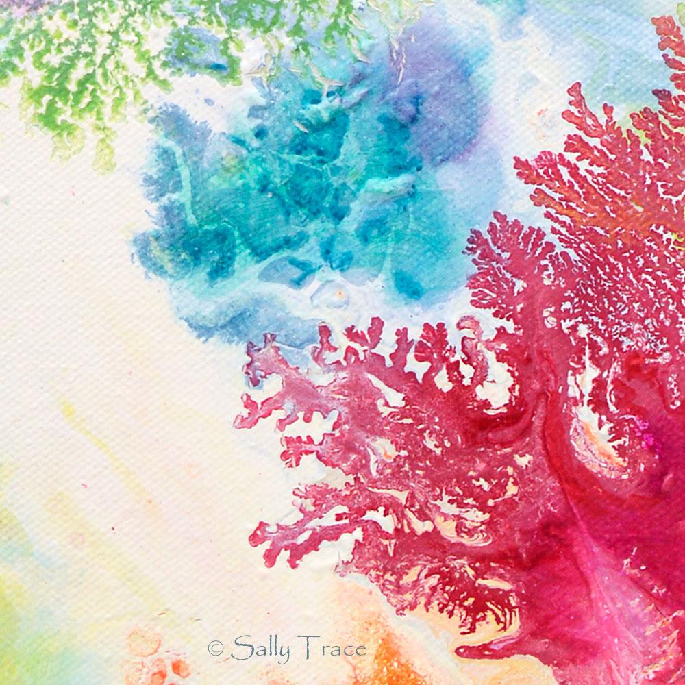 Ethereal Resonance, giclee print on stretched canvas from the original fluid painting by Sally Trace, detail