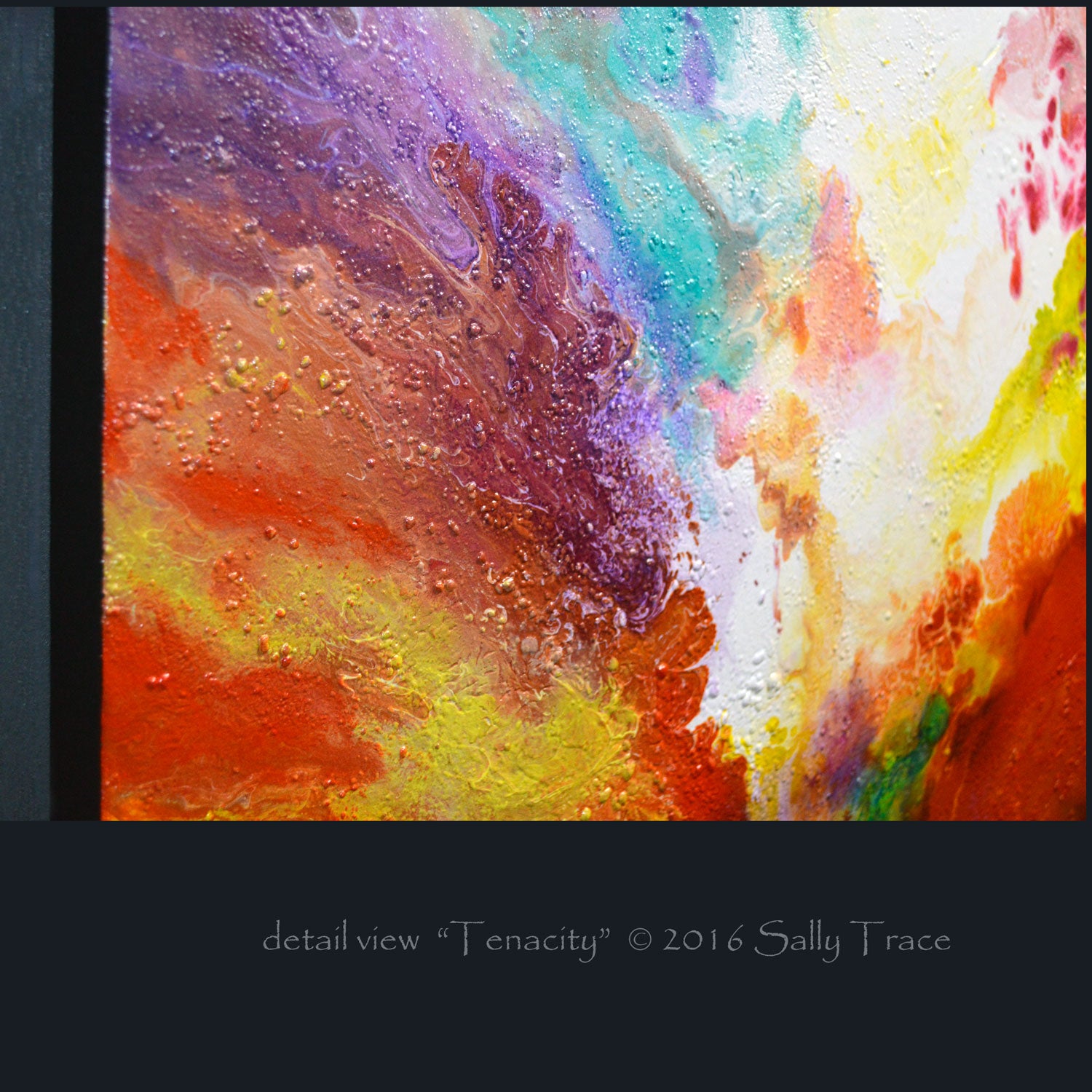 Original contemporary fluid abstract art for sale by Sally Trace "Tenacity"