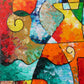 "Sweet November" original geometric textured palette knife painting by Sally Trace