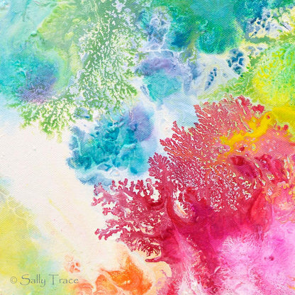 Ethereal Resonance, giclee print on stretched canvas from the original fluid painting by Sally Trace, detail
