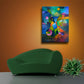 Direction North, original abstract painting giclee print by Sally Trace, room view
