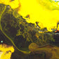 Modern fluid art painting, acrylic on canvas, framed, by Sally Trace