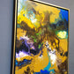 Modern fluid art painting, acrylic on canvas, framed, by Sally Trace