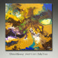 Modern fluid art painting, acrylic on canvas, framed, by Sally Trace