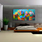 “Diversification” abstract landscape fine art prints, contemporary modern geometric colorful abstract art prints, geometric abstract wall art prints by Sally Trace, wall art for the bedroom