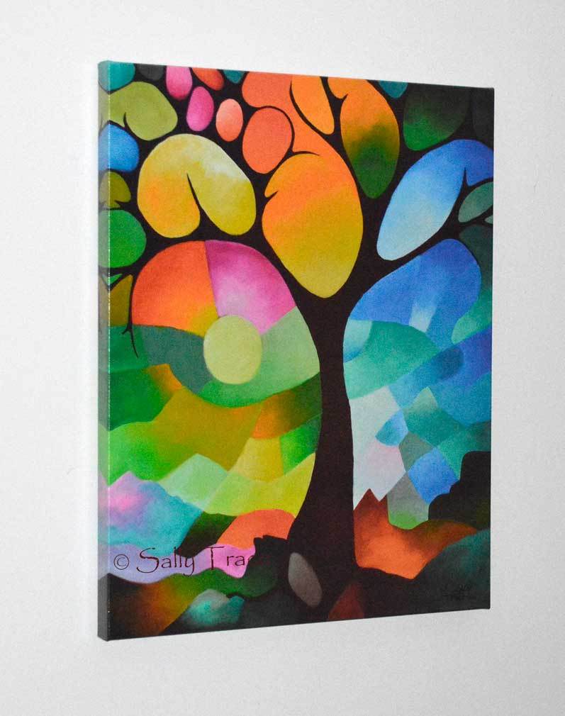 "Dreaming Tree" modern art stretched canvas print by Sally Trace