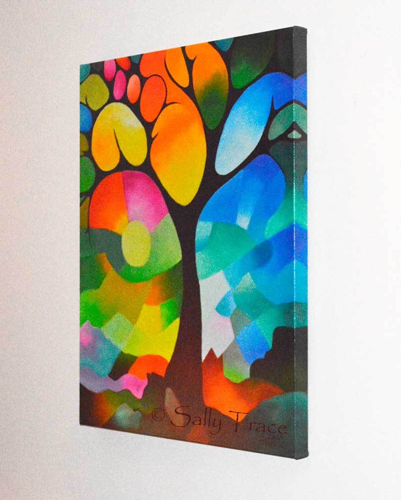 "Dreaming Tree" modern art stretched canvas print by Sally Trace