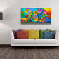 "Equilibrium" original geometric abstract painting for sale by Sally Trace, wall art view