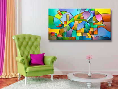 Equilibrium, contemporary art for sale by Sally Trace, room view