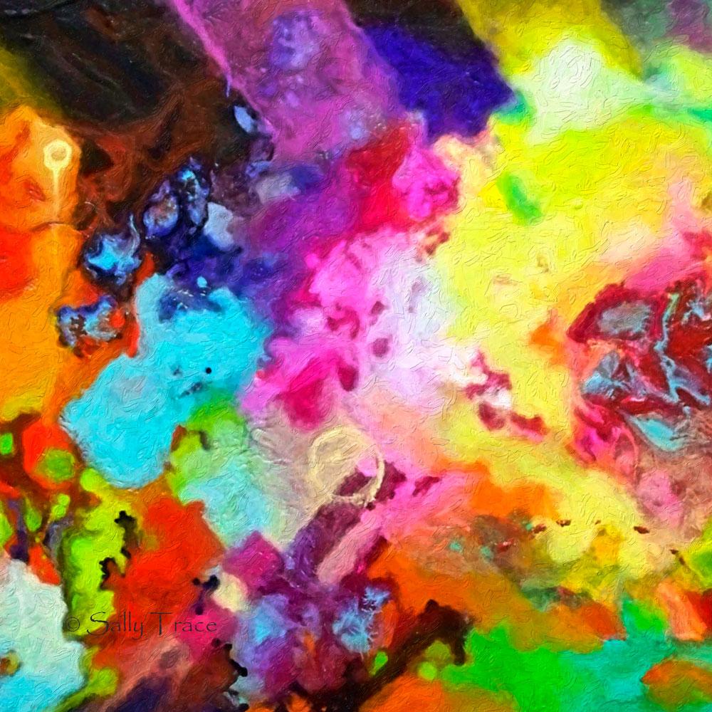 Escape Velocity, canvas prints from the original fluid pour painting by Sally Trace, detail