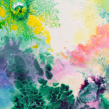 Ethereal Resonance, giclee print on stretched canvas from the original fluid painting by Sally Trace, detail