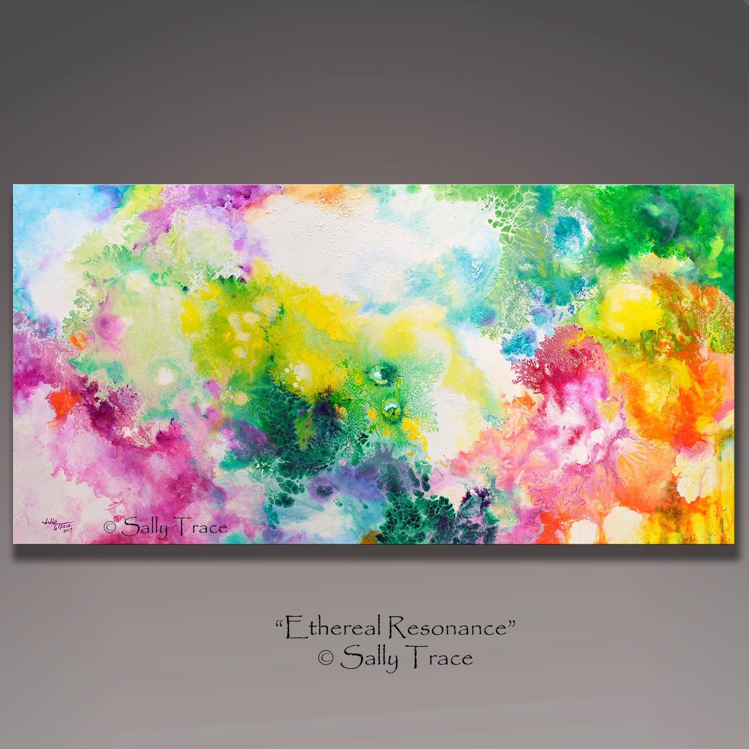 Ethereal Resonance, giclee print on stretched canvas from the original fluid painting by Sally Trace