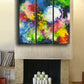 Exes and Ohs, triptych fluid acrylic painting on canvas by Sally Trace