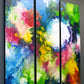 Exes and Ohs, triptych fluid acrylic painting on canvas by Sally Trace