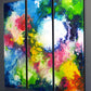 Exes and Ohs, triptych fluid acrylic painting on canvas by Sally Trace