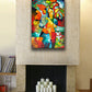 "Sweet November" original geometric textured palette knife painting by Sally Trace