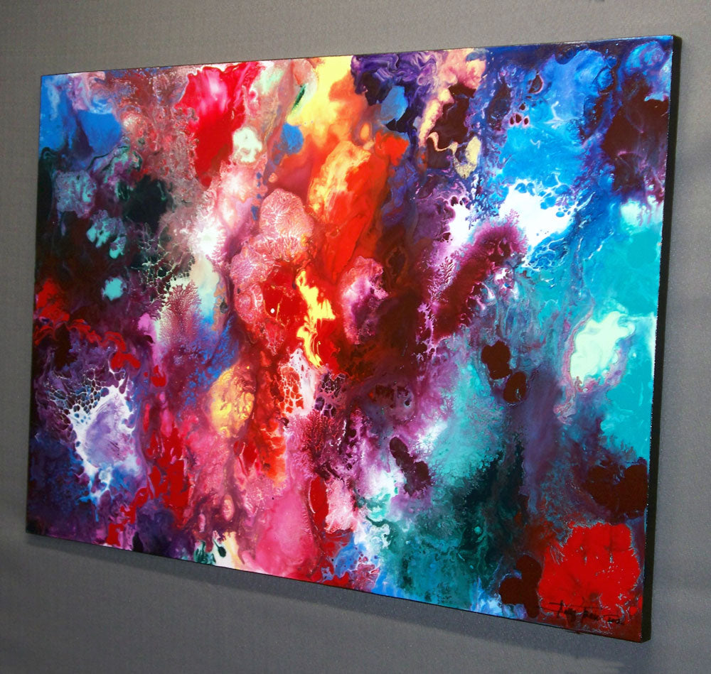 Modern art, contemporary fluid art painting, original abstract painting on stretched canvas by Sally Trace