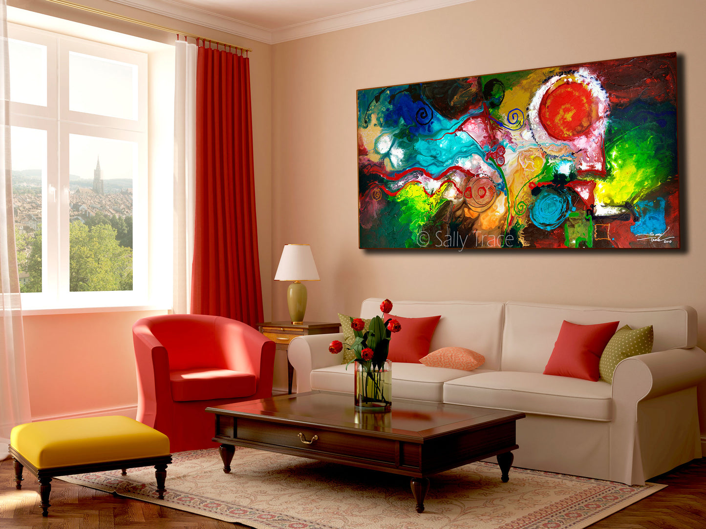 Modern abstract art prints on canvas by Sally Trace, "Gentle Persuasion"